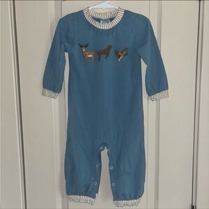 Southern Taters Boys One-Piece Romper with Hunting Animals Appliqué (18m)